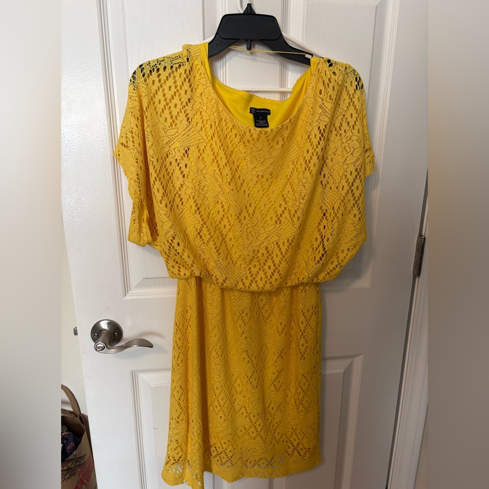 new directions Bright Yellow Lace Dress